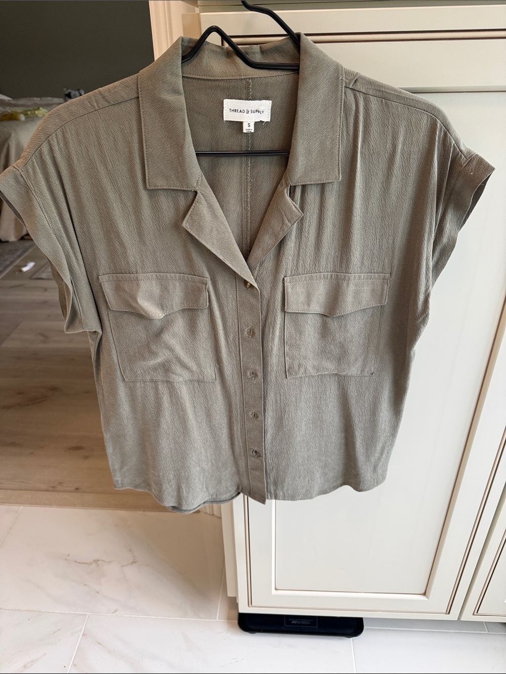 Thread & Supply Olive Utility Button-Down Shirt